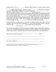Form 62-342.700(2) Mitigation Bank Irrevocable Letter of Credit to Demonstrate Construction and Implementation Financial Assurance - Florida, Page 2