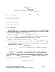 Form 62-342.700(2) Mitigation Bank Irrevocable Letter of Credit to Demonstrate Construction and Implementation Financial Assurance - Florida, Page 3