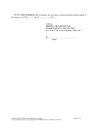 Form 62-342.700(2) Mitigation Bank Irrevocable Letter of Credit to Demonstrate Construction and Implementation Financial Assurance - Florida, Page 4