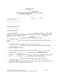 Form 62-342.700(2) Mitigation Bank Irrevocable Letter of Credit to Demonstrate Construction and Implementation Financial Assurance - Florida, Page 5
