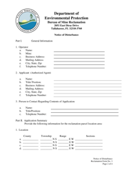 Reclamation Form 3 Notice of Disturbance - Florida, Page 2