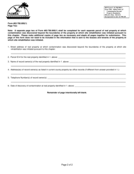 DEP Form 62-780.900(1) Initial Notice of Contamination Beyond Property Boundaries - Florida, Page 2