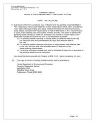 Form 62-606.400(4)(B) Gambling Vessel Verification of Marine Waste Treatment System - Florida