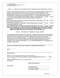 Form 62-606.400(4)(B) Gambling Vessel Verification of Marine Waste Treatment System - Florida, Page 4
