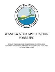 Document preview: DEP Form 62-620.910(6) (2EG) Application for Permit to Discharge Non-process Wastewater to Ground Waters - Florida