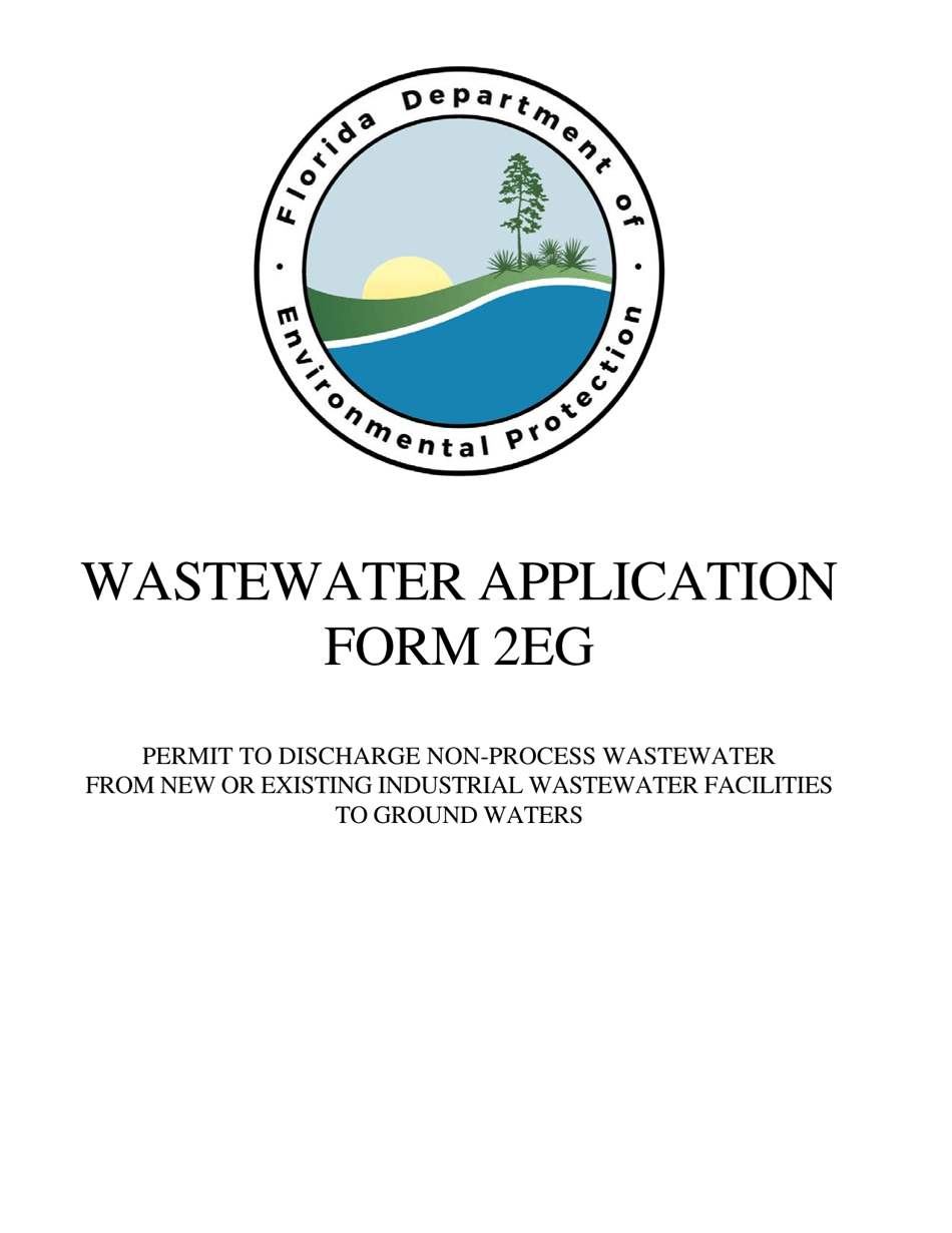 DEP Form 62-620.910(6) (2EG) Application for Permit to Discharge Non-process Wastewater to Ground Waters - Florida, Page 1