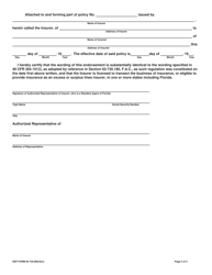 DEP Form 62-730.900(4)(N) &quot;Hazardous Waste Facility Endorsement (Excess/Surplus Policy)&quot; - Florida, Page 2