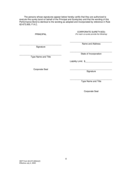DEP Form 62-673.900(4)(F) Phosphogypsum Stack System Performance Bond to Demonstrate Closure, Water Management and/or Long-Term Care Financial Assurance - Florida, Page 4