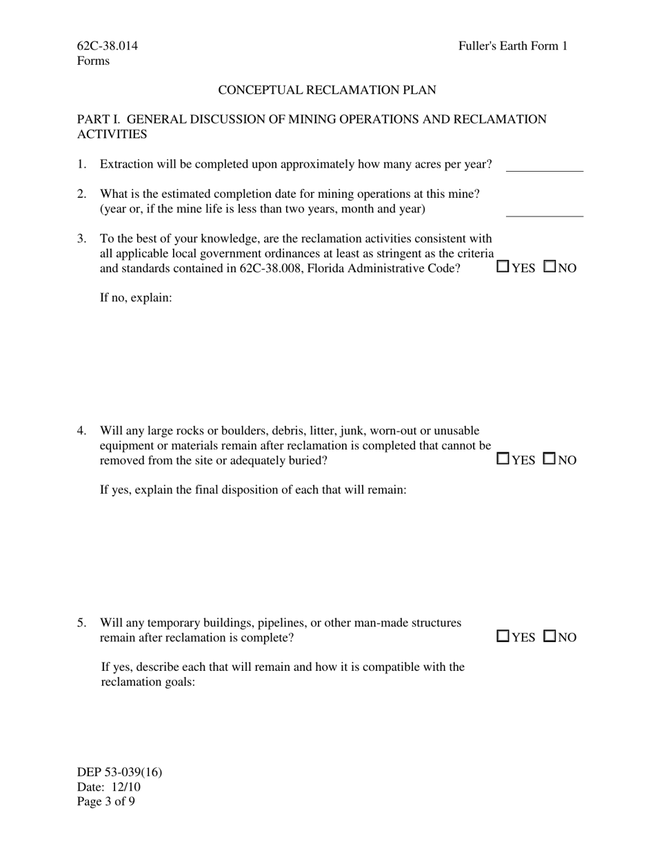 Fullers Earth Form 1 (DEP53-039(16)) Notice of Intent to Mine Fullers Earth - Florida, Page 3