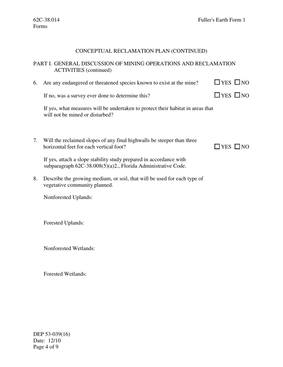 Fullers Earth Form 1 (DEP53-039(16)) Notice of Intent to Mine Fullers Earth - Florida, Page 4