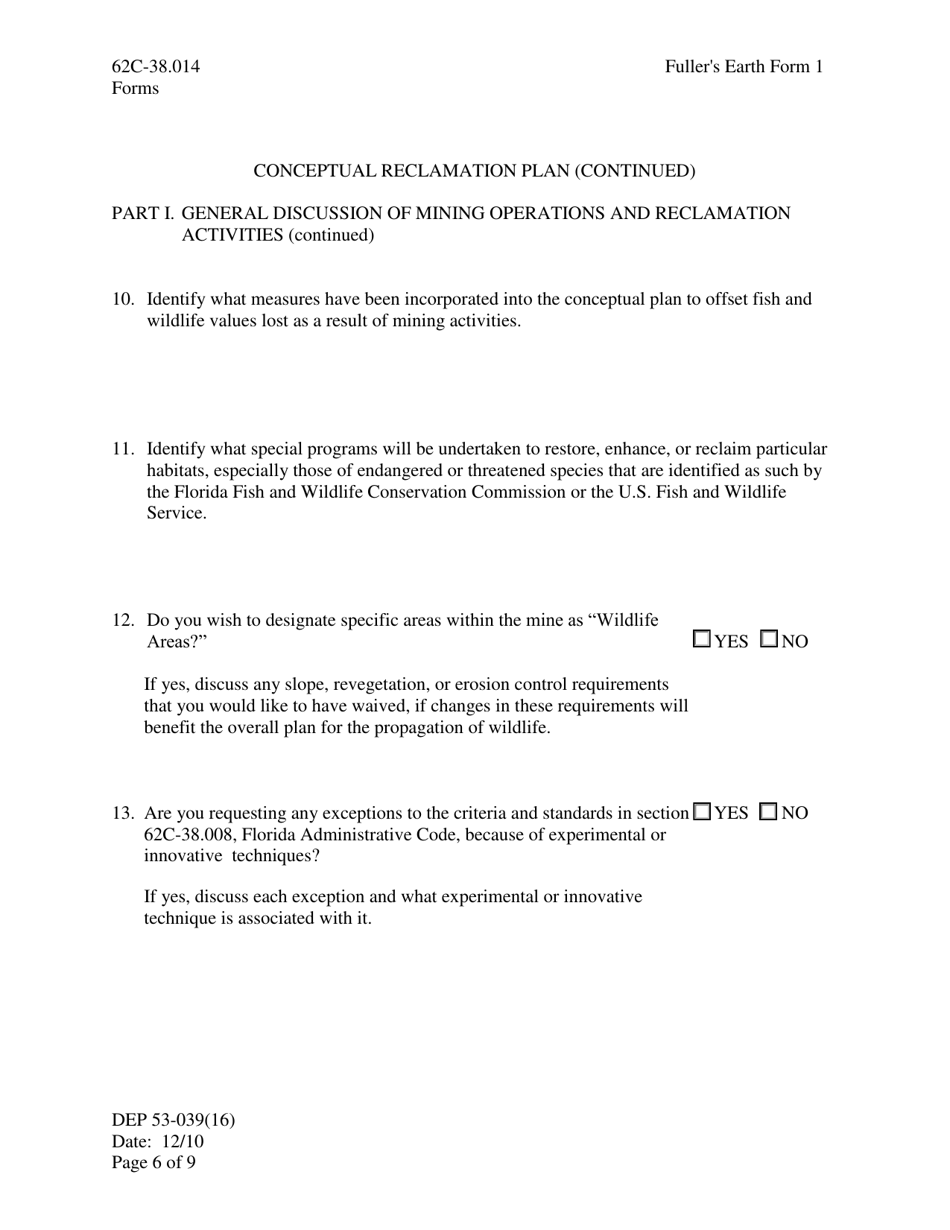 Fullers Earth Form 1 (DEP53-039(16)) Notice of Intent to Mine Fullers Earth - Florida, Page 6