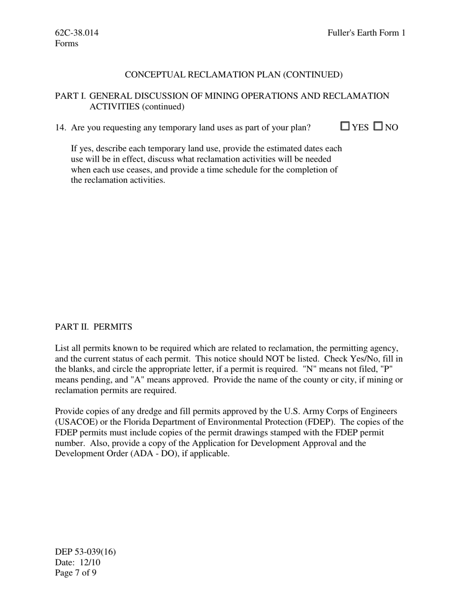 Fullers Earth Form 1 (DEP53-039(16)) Notice of Intent to Mine Fullers Earth - Florida, Page 7