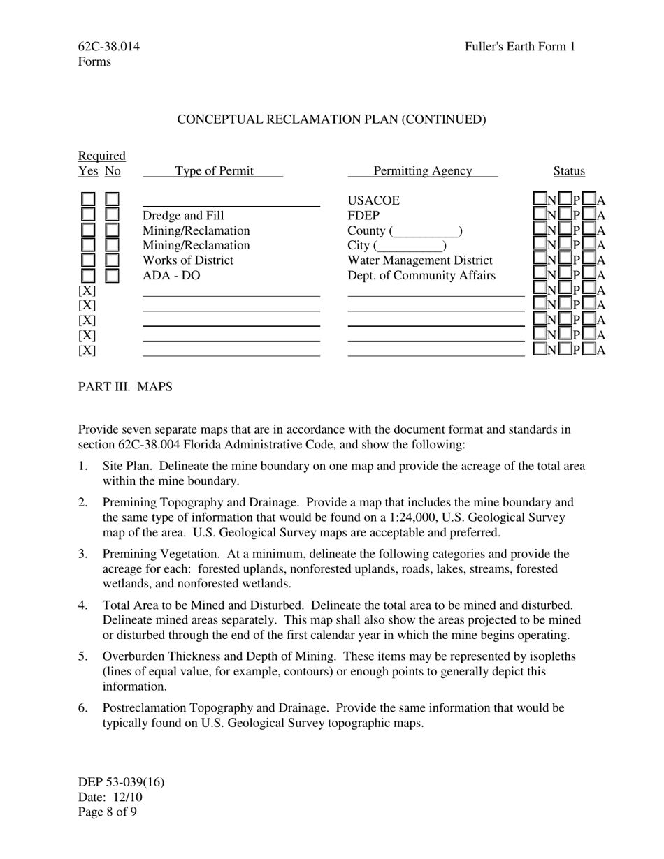 Fullers Earth Form 1 (DEP53-039(16)) Notice of Intent to Mine Fullers Earth - Florida, Page 8