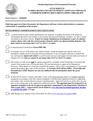 Document preview: Form DRP-107 Attachment B Commencement Documentation Checklist - Florida