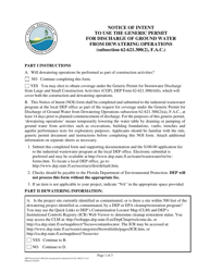 DEP Form 62-621.300(2)(B) Notice of Intent to Use the Generic Permit for Discharge of Ground Water From Dewatering Operations - Florida