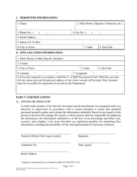 DEP Form 62-621.300(2)(B) Notice of Intent to Use the Generic Permit for Discharge of Ground Water From Dewatering Operations - Florida, Page 3