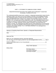 Form 62-606.400(4)(A) Gambling Vessel Registration Form - Florida, Page 5