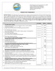 Document preview: DEP Form 73-100 Permit Fee Worksheet - Florida