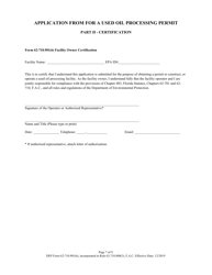 DEP Form 62-710.901(6) &quot;Used Oil Processing Facility Permit Application&quot; - Florida, Page 7