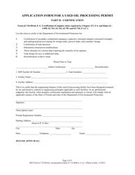 DEP Form 62-710.901(6) &quot;Used Oil Processing Facility Permit Application&quot; - Florida, Page 9