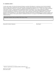 DEP Form 62-621.300(6) National Pollutant Discharge Elimination System (Npdes) Stormwater Notice of Termination - Florida, Page 2