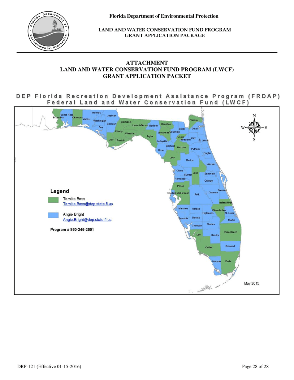Form DRP-121 Land and Water Conservation Fund Program Grant Application Package - Florida, Page 28