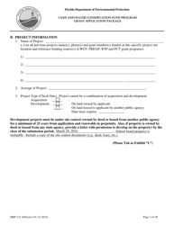 Form DRP-121 Land and Water Conservation Fund Program Grant Application Package - Florida, Page 2