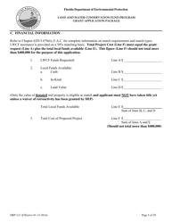 Form DRP-121 Land and Water Conservation Fund Program Grant Application Package - Florida, Page 5