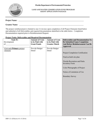 Form DRP-121 Land and Water Conservation Fund Program Grant Application Package - Florida, Page 7