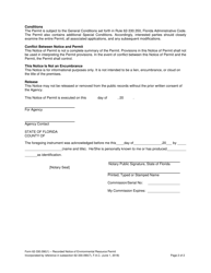 Form 62-330.090(1) Recorded Notice of Environmental Resource Permit - Florida, Page 2