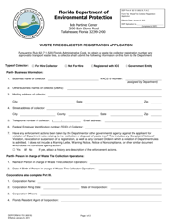 Document preview: DEP Form 62-701.900(18) Waste Tire Collector Registration Application - Florida