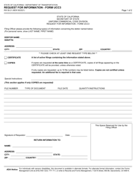 Form UCC3 (RW08-21) &quot;Request for Information&quot; - California