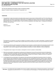 Form RW13-20A One Time Only Agreement for the Positive Location of Underground Utilities - California, Page 2