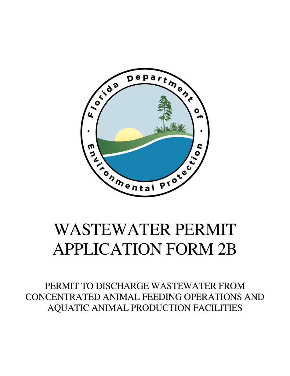DEP Form 62-620.910(3) (2B) Application for Permit to Discharge Wastewater Concentrated Animal Feeding Operations and Aquatic Animal Production Facilities - Florida, Page 1