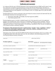 Document preview: Notification and Agreement - Escambia County, Florida