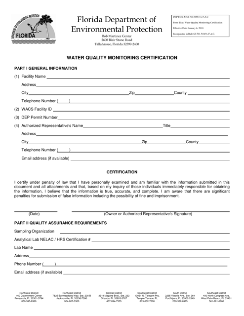 DEP Form 62-701.900(31)  Printable Pdf