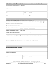 Retaliation and Interference Complaint Form - Colorado, Page 2
