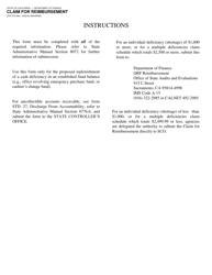Form STD27A Claim for Reimbursement - California, Page 2