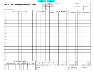 Form STD.671 Miscellaneous Payroll/Leave Actions - California