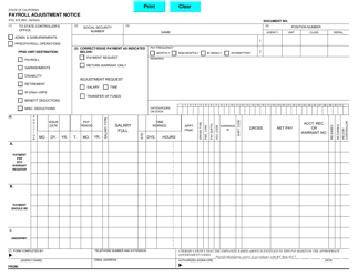 Form STD.674 Payroll Adjustment Notice - California