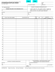 Document preview: Form STD.115 Storeroom Supplies Order - California