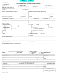 Form STD.20 &quot;Telecommunications Service Request&quot; - California