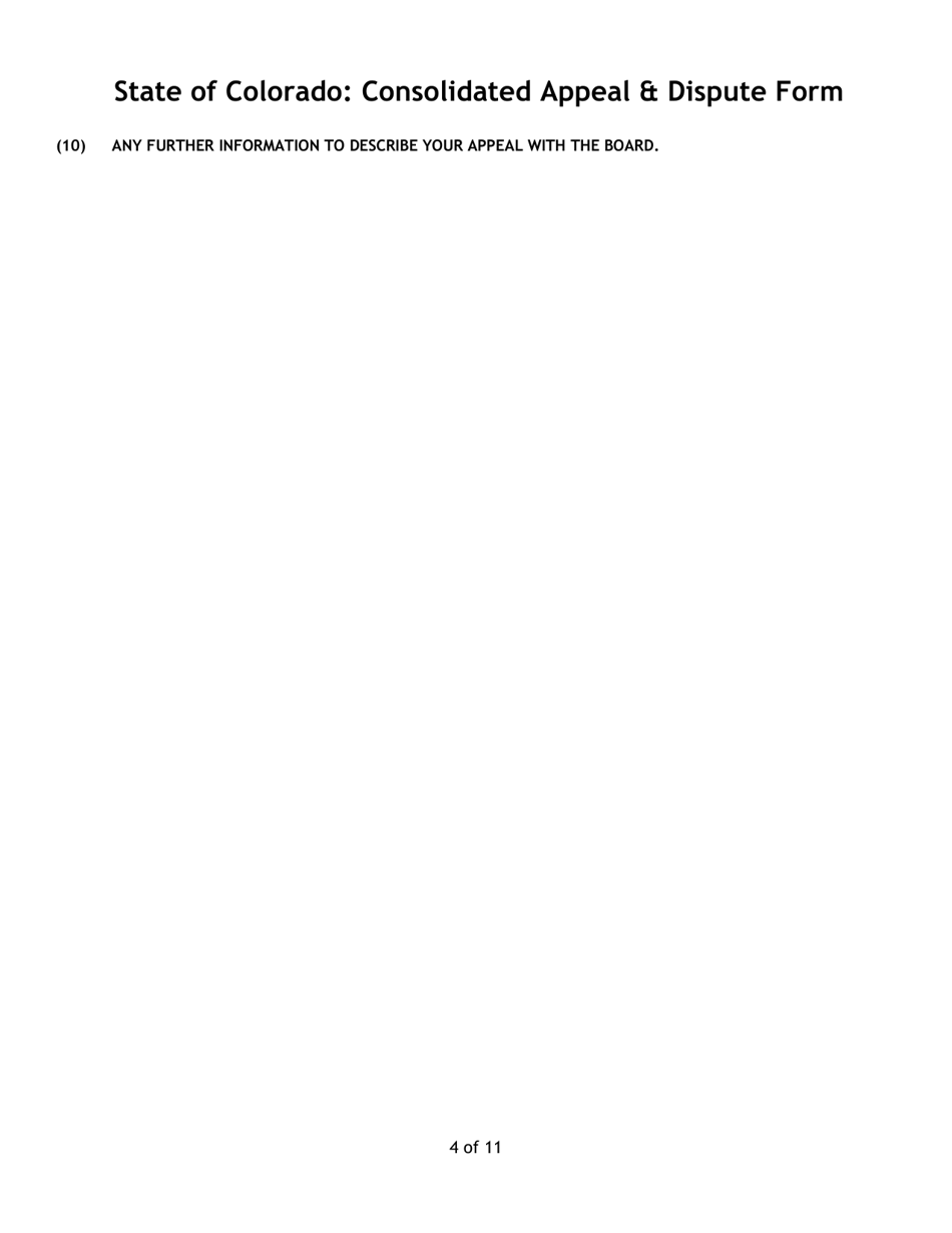 Consolidated Appeal  Dispute Form - Colorado, Page 4