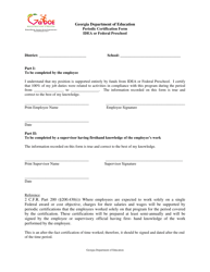 Document preview: Individual Periodic Certification Form - Idea or Federal Preschool - Georgia (United States)