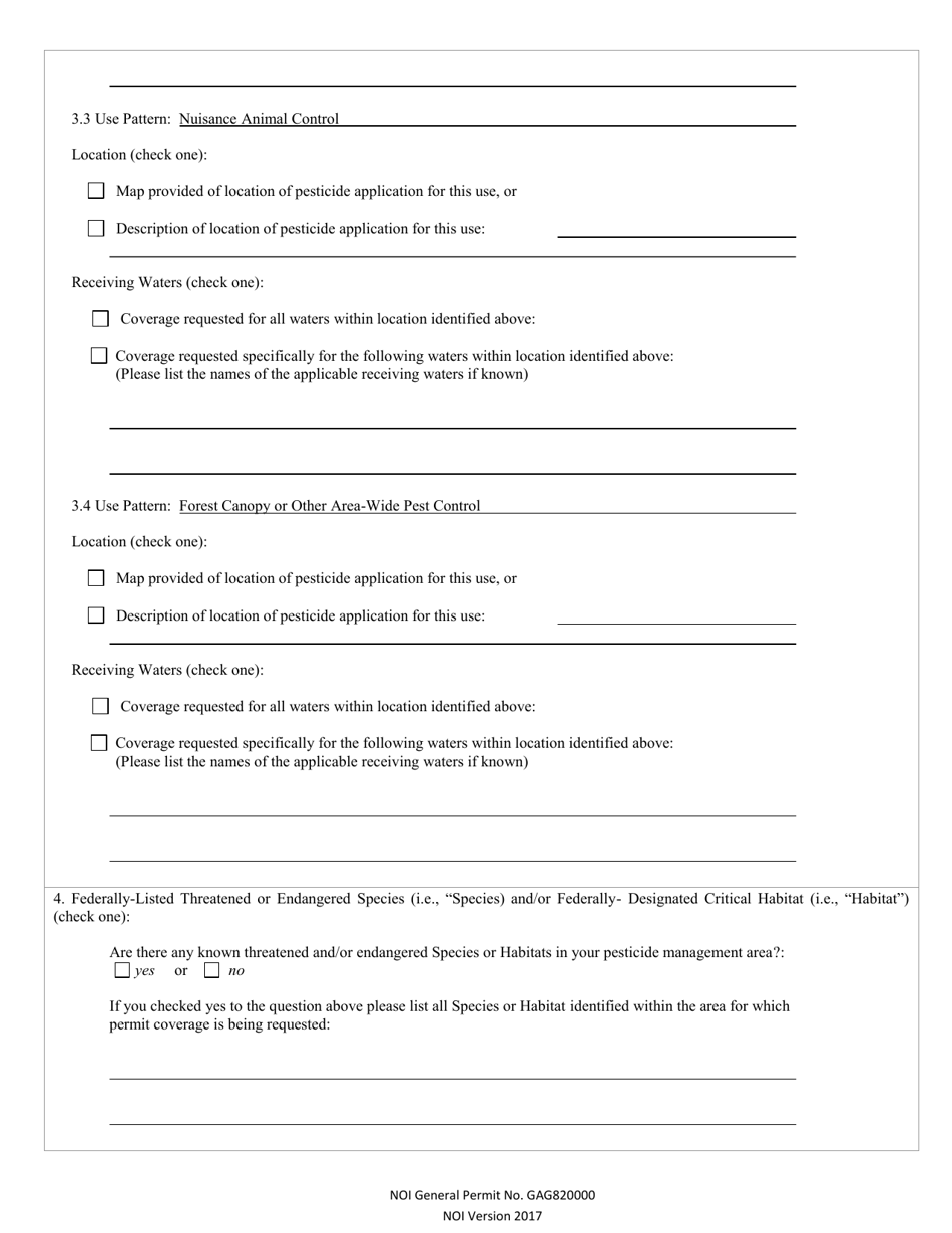 Notice of Intent (Noi) - General Npdes Permit for Discharges of Aquatic Pesticides to Waters of the State Gag820000 - Georgia (United States), Page 3