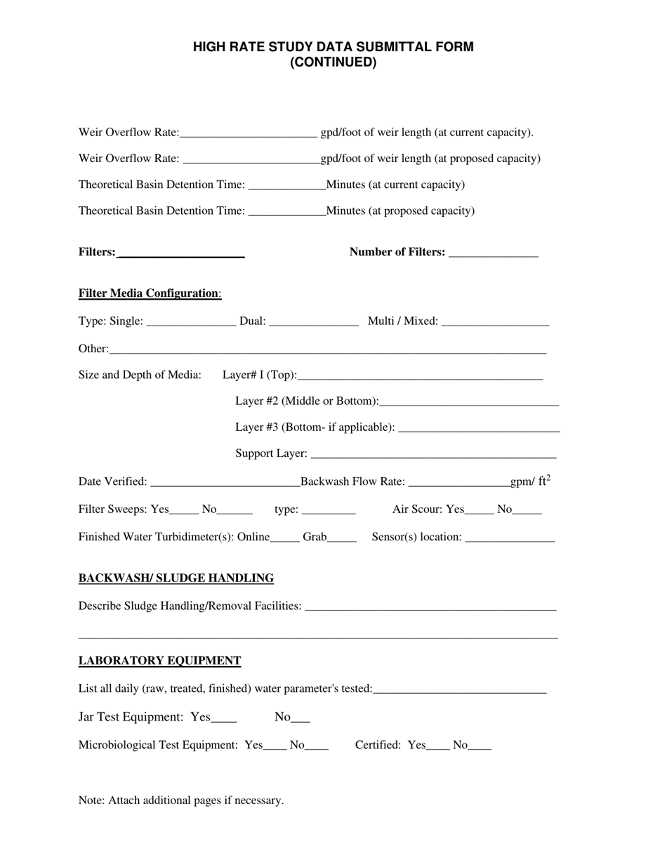 High Rate Study Data Submittal Form - Georgia (United States), Page 2