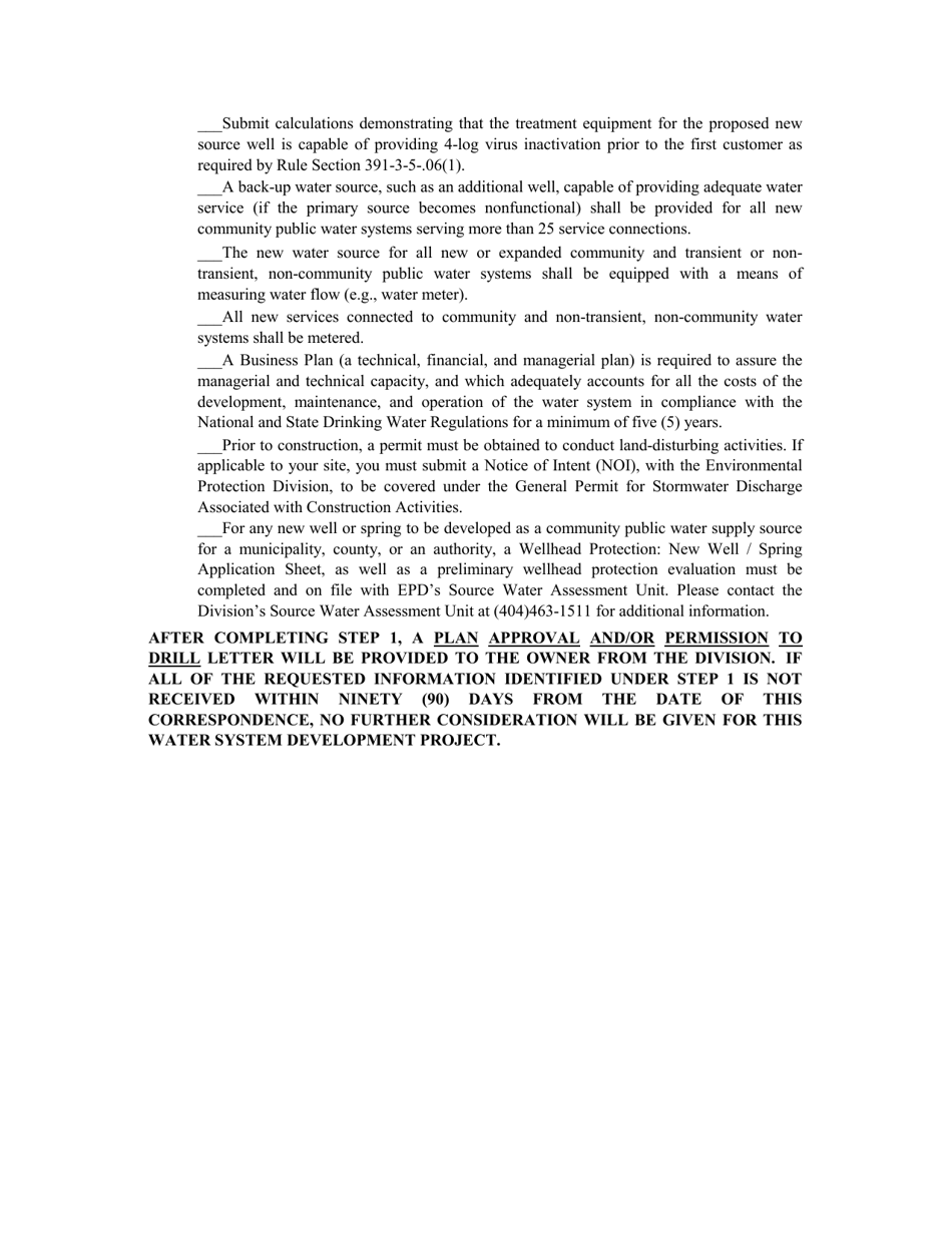 Water System Review and Permitting Process Checklist - Southern Groundwater and Purchased Water Systems - Georgia (United States), Page 3