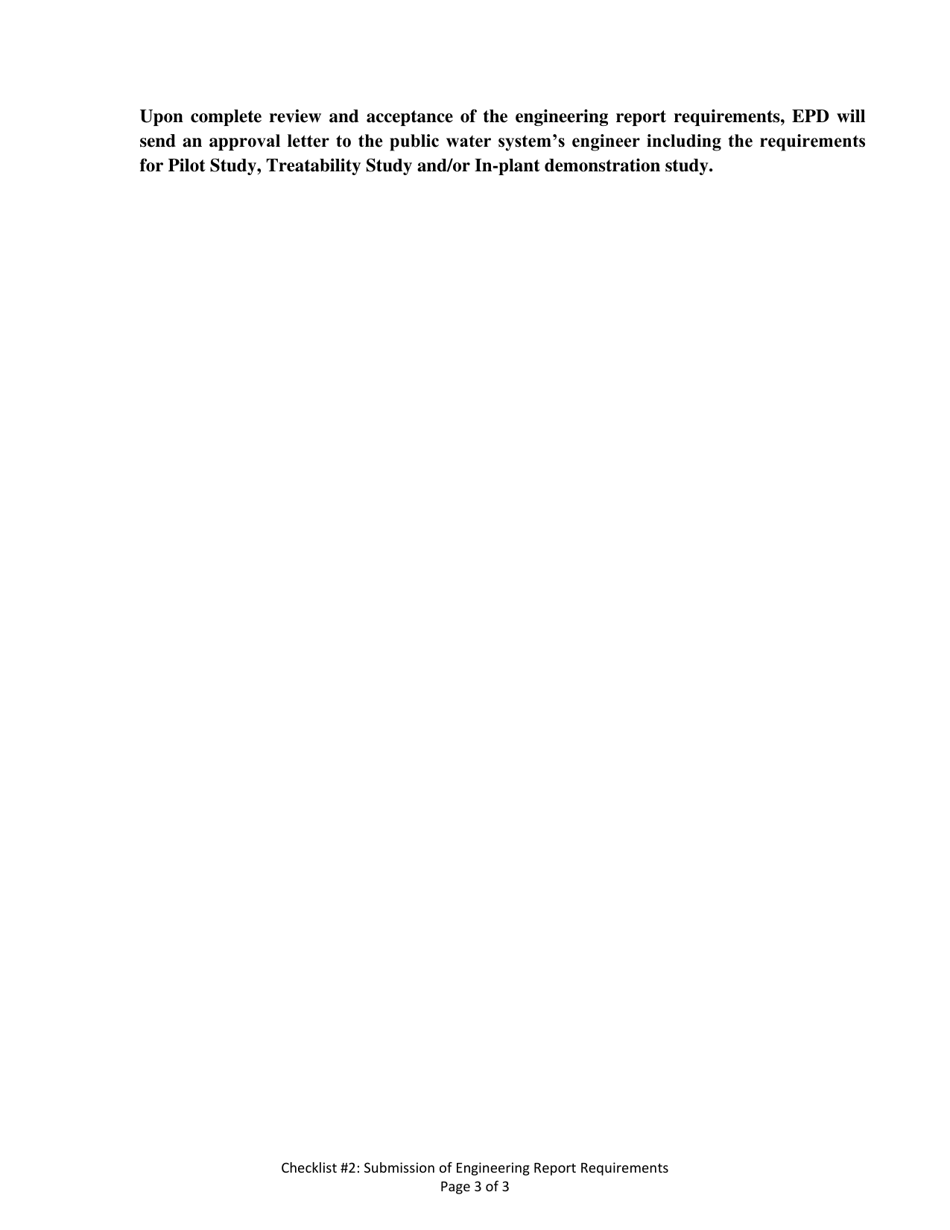 Checklist 2 - Submission of Engineering Report and Review for Surface Water - Georgia (United States), Page 3