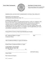 Document preview: Attachment J Immigration and Security Independent Contractor Affidavit - Georgia (United States)