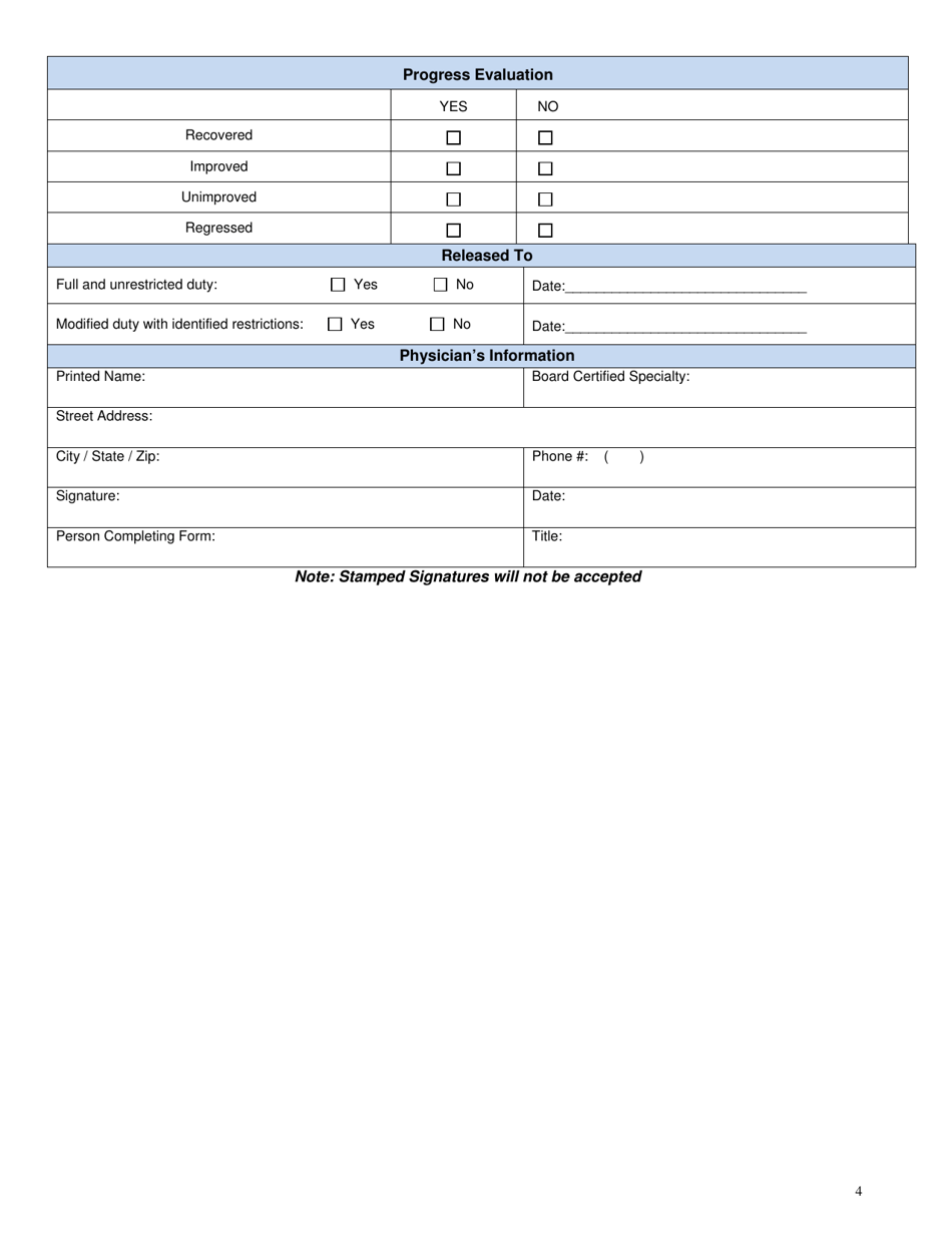 Attachment B Attending Physicians Statement of Functional Capability - Georgia (United States), Page 4